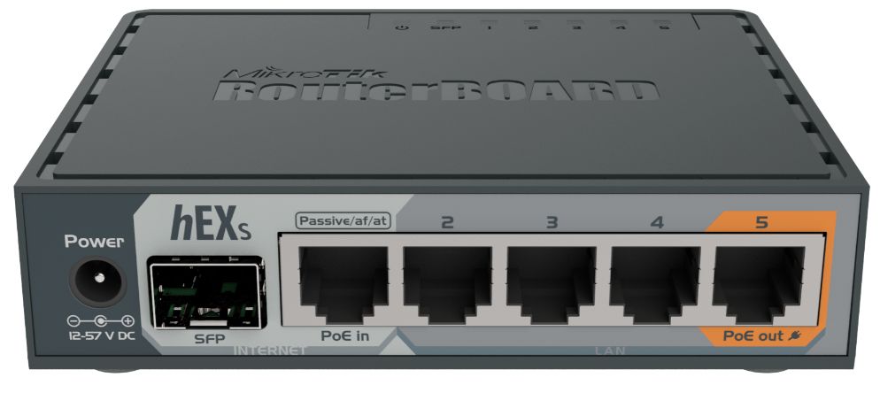 hEX S 5 Port Gigabit Management Router with SFP